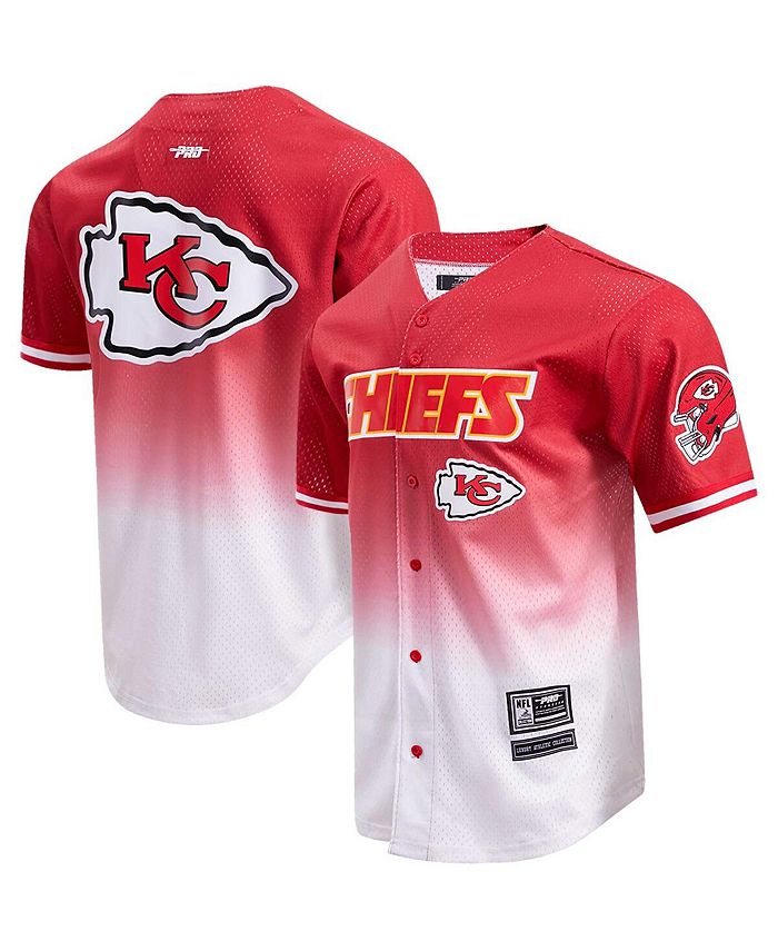 Pro Standard Men's Red, White Kansas City Chiefs Ombre Mesh ButtonUp