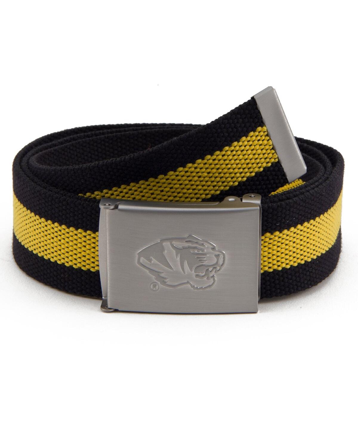 Men's Missouri Tigers Fabric Belt - Black, Yellow