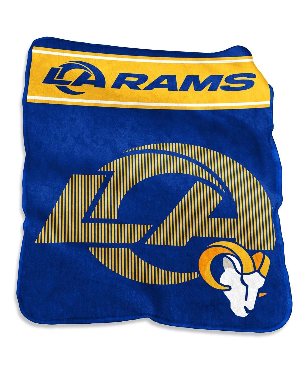Logo Brands Los Angeles Rams 60'' X 80'' Xl Raschel Plush Throw Blanket In Blue