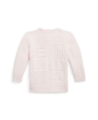 Baby Boys or Girls Contrast-Knit Cotton Long Sleeves Cardigan