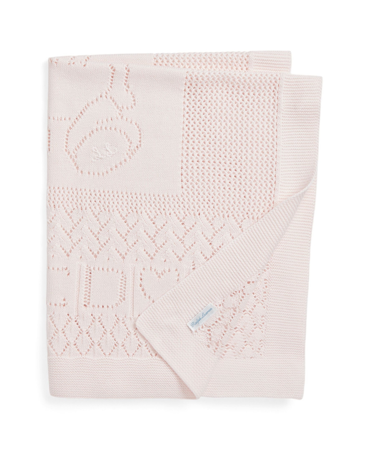 Polo Ralph Lauren Baby Boys Or Girls Pointelle Knit Cotton Blanket In Delicate Pink