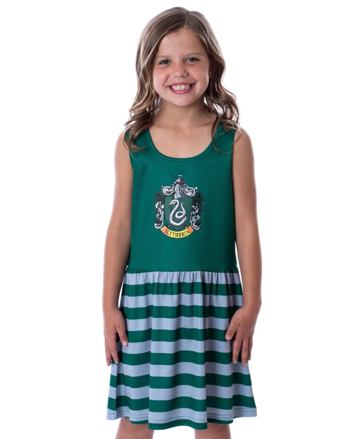 Harry Potter Girls All Houses Crest Logo Tank Stripe Nightgown