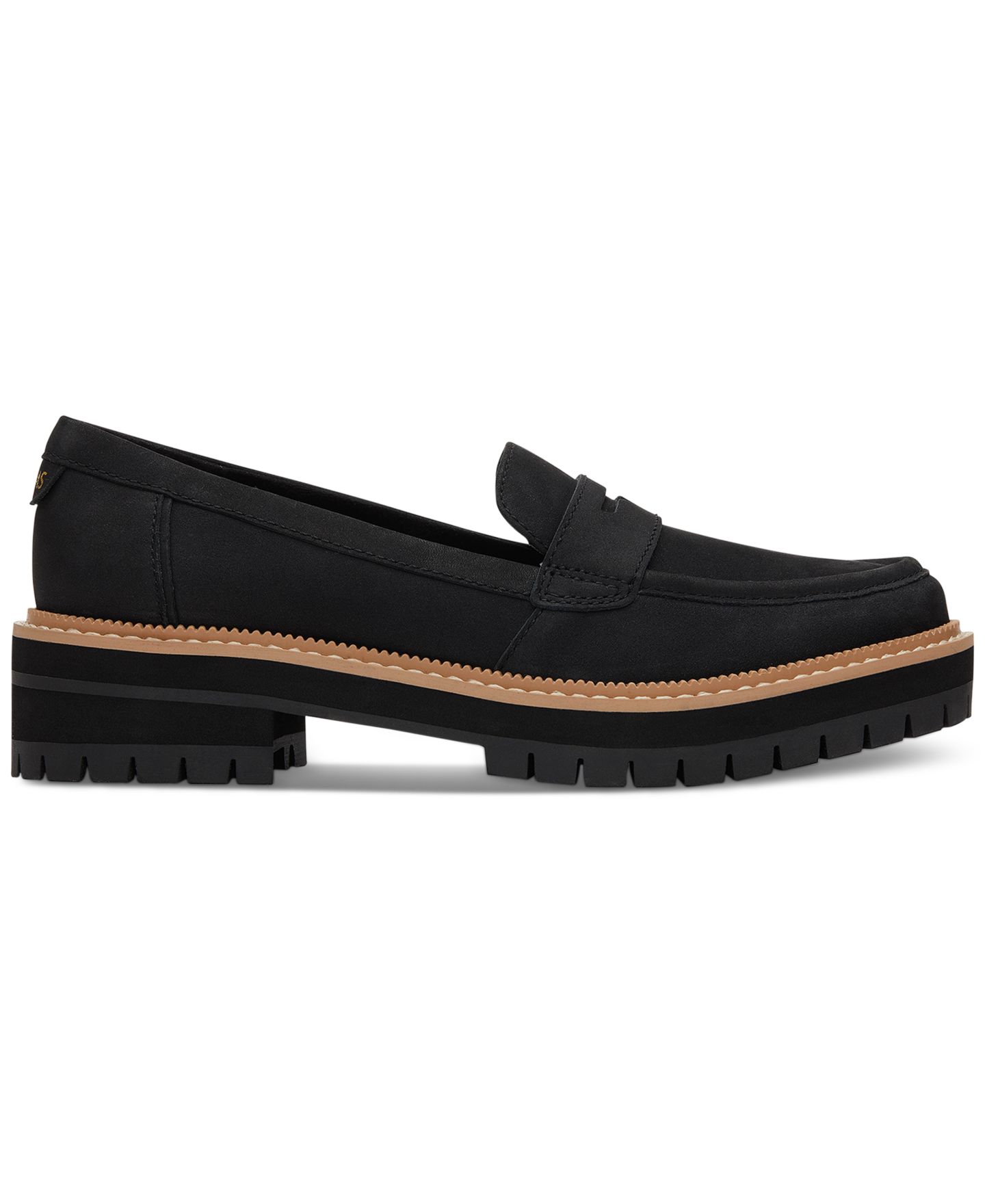 Женские туфли TOMS Cara Lug Sole, цвет: Чёрный кожаный — фото 2