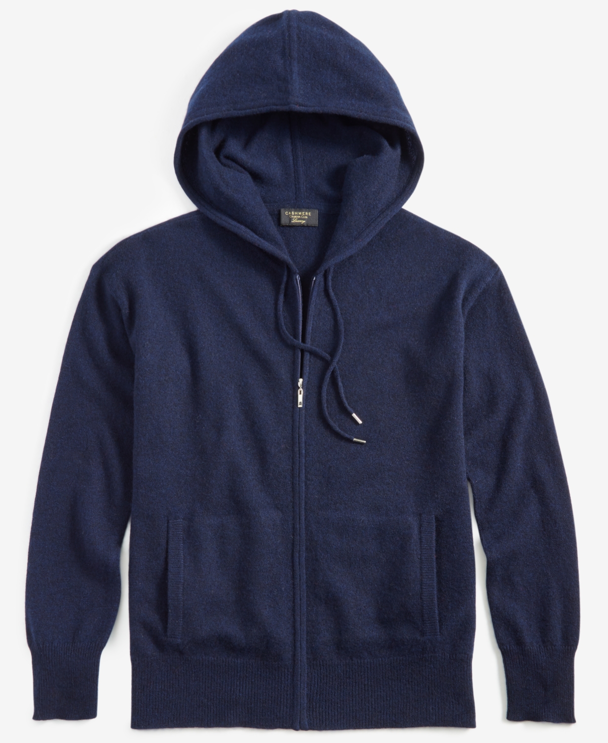 Charter Club Womens Zipper Cashmere Zip Hoodie In Admiral Navy