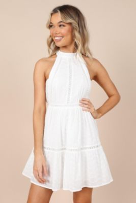 princess polly baby blue dress Vestido Mini Lana Backless - Blanco main image 0