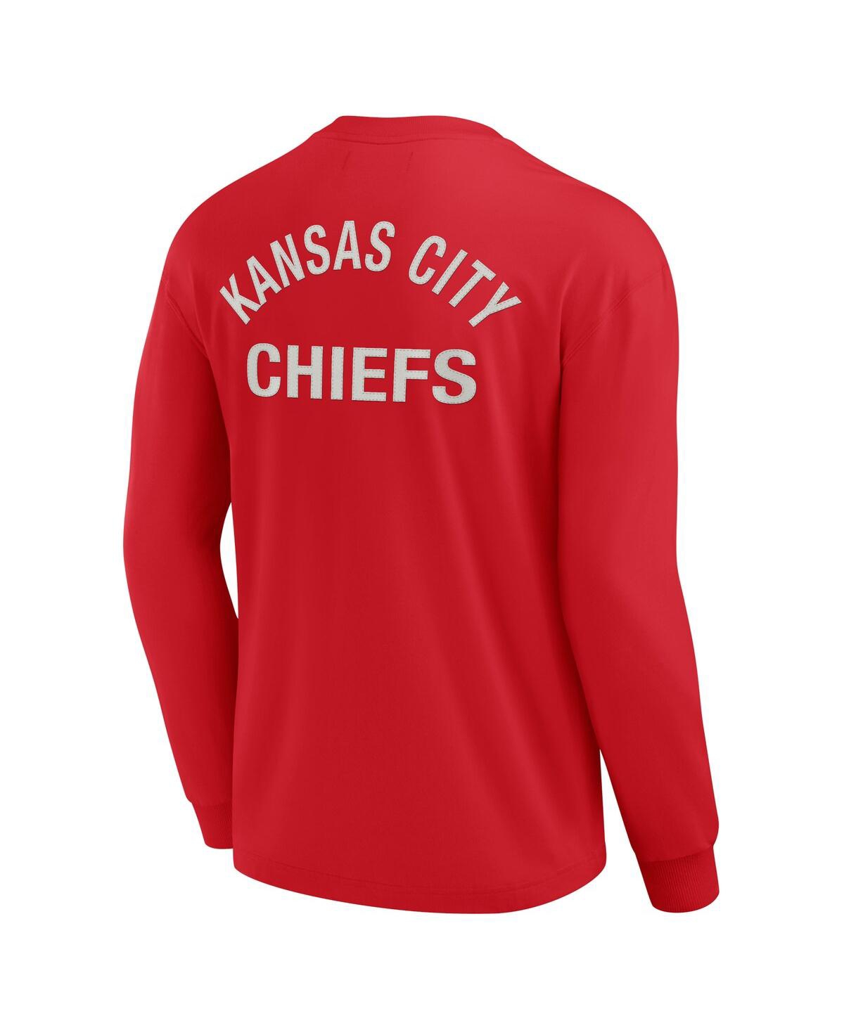 Shop Fanatics Signature Men's And Women's  Red Kansas City Chiefs Super Soft Long Sleeve T-shirt