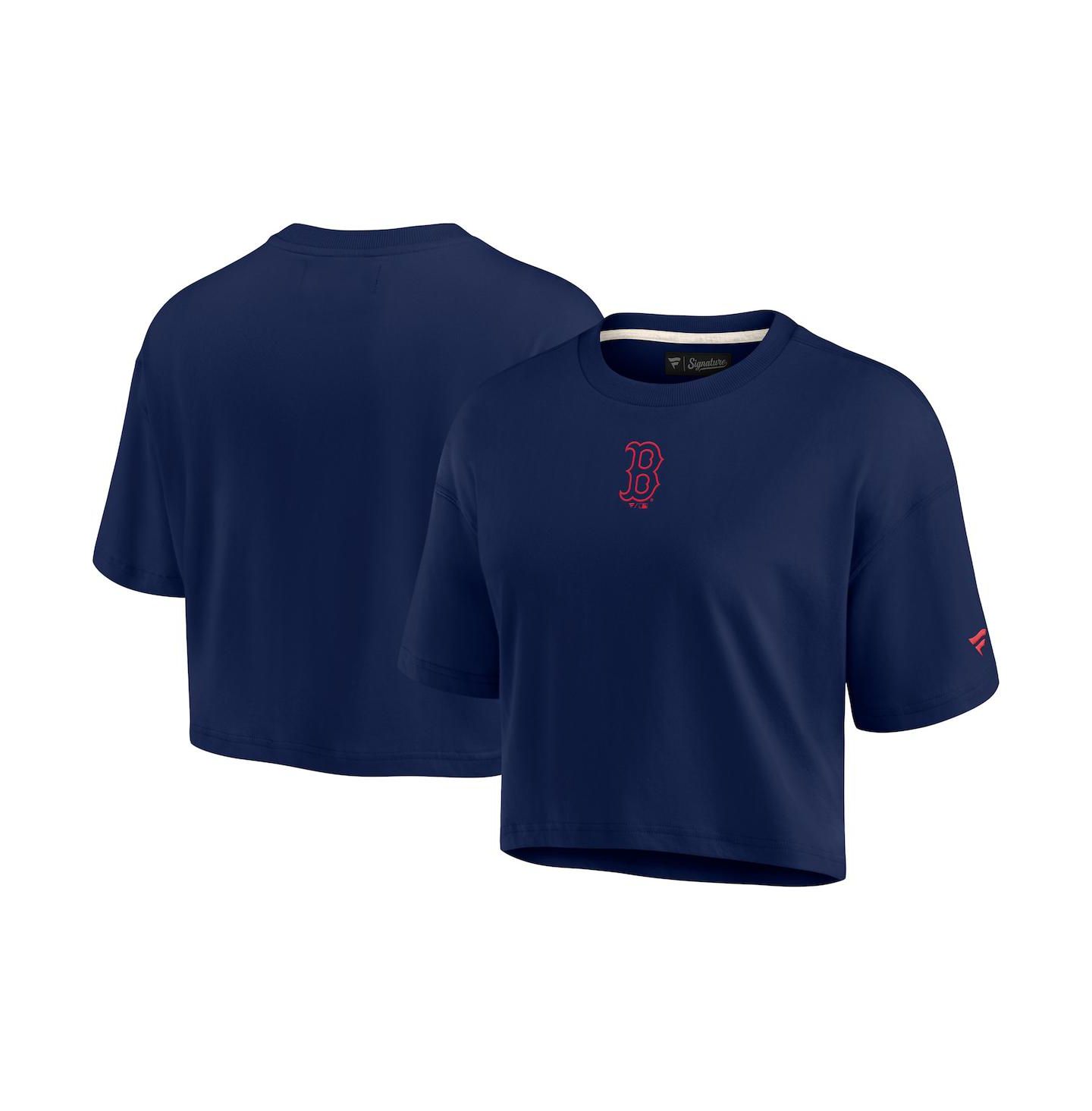 Женская футболка Fanatics Signature Navy Boston Red Sox Super Soft Short Sleeve Cropped — фото 4