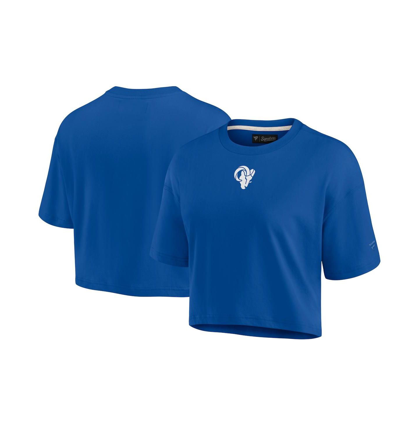 Женская футболка Fanatics Signature Royal Los Angeles Rams Super Soft Short Sleeve Cropped — фото 3