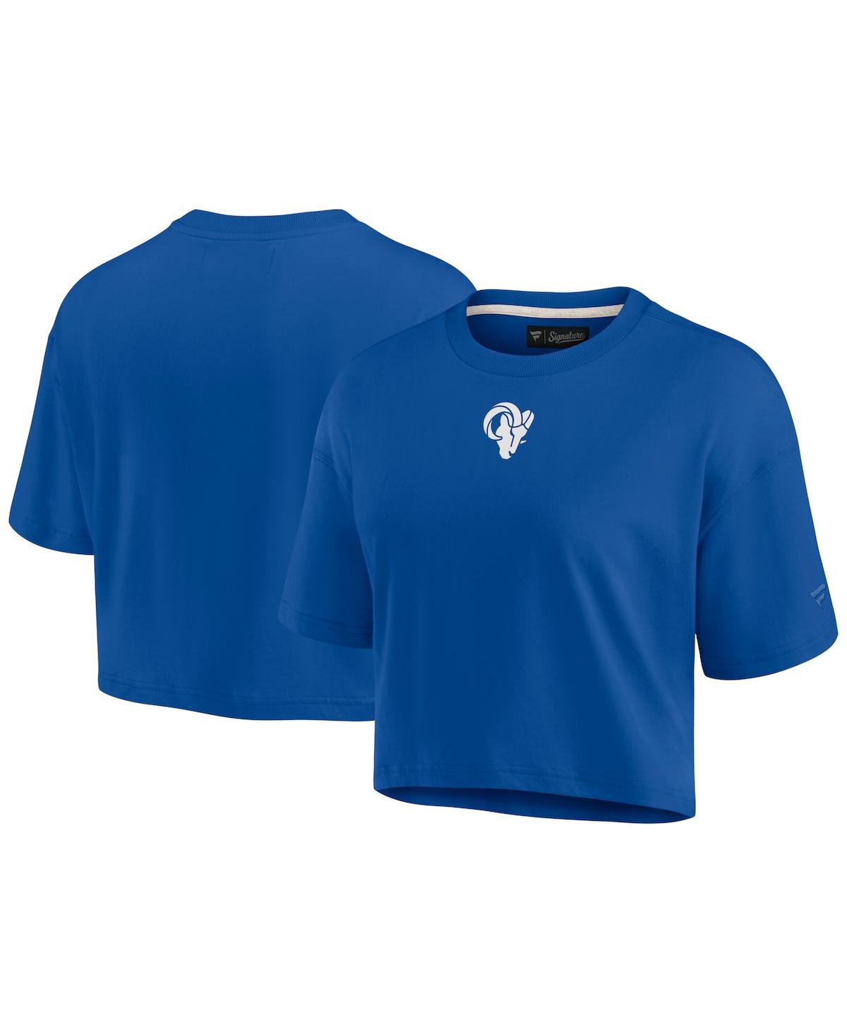 Fanatics Signature Women's  Royal Los Angeles Dodgers Super Soft Short Sleeve Cropped T-shirt In Royal
