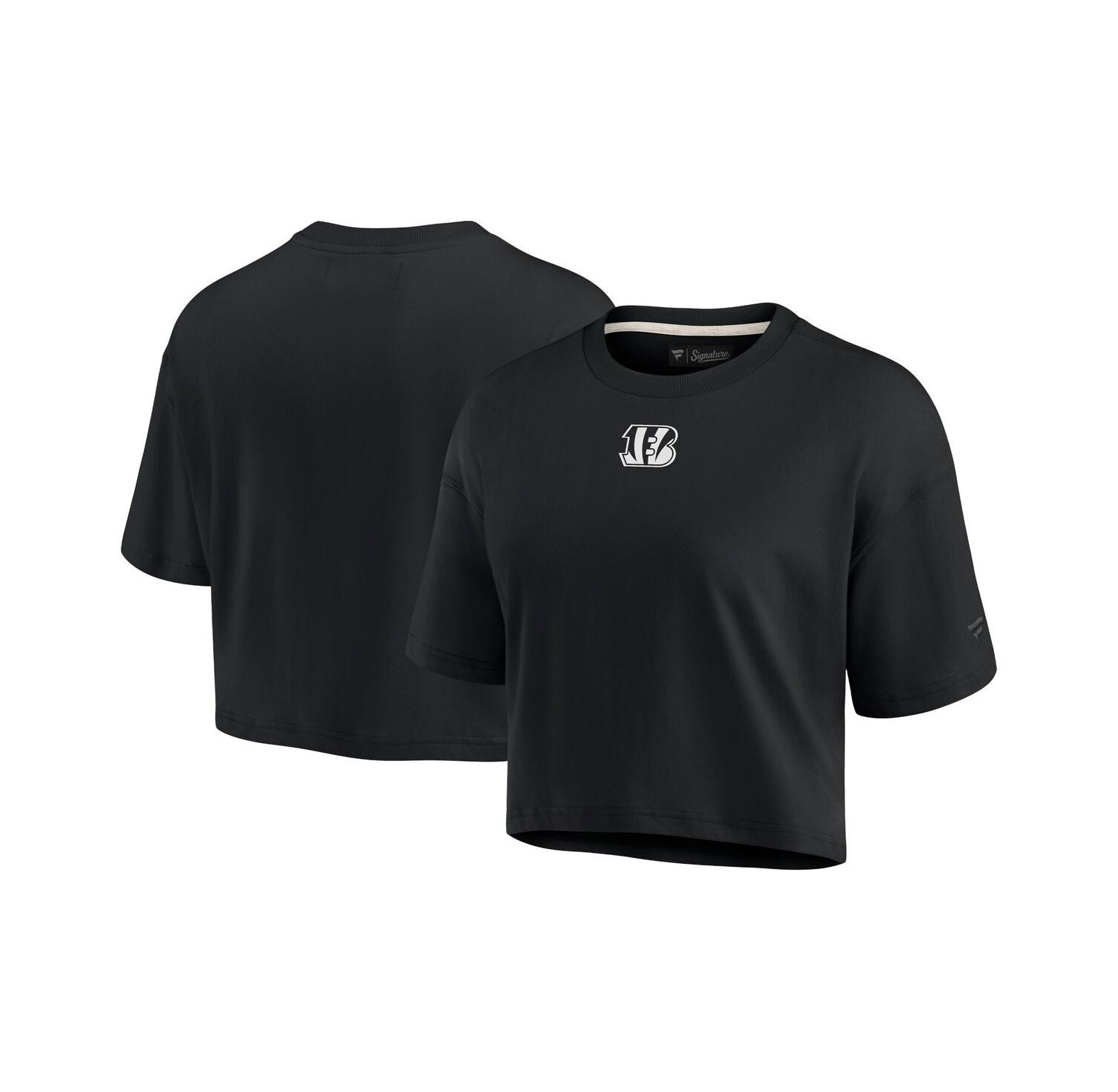 Women's Black Cincinnati Bengals Super Soft Short Sleeve Cropped T-shirt