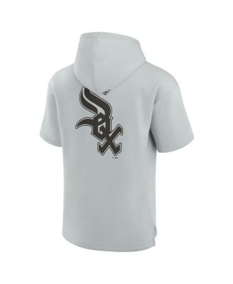 Men's and Women's Gray Chicago White Sox Super Soft Fleece Short Sleeve Hoodie