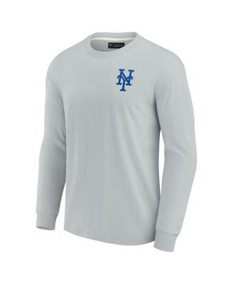 Men's and Women's Gray New York Mets Super Soft Long Sleeve T-shirt