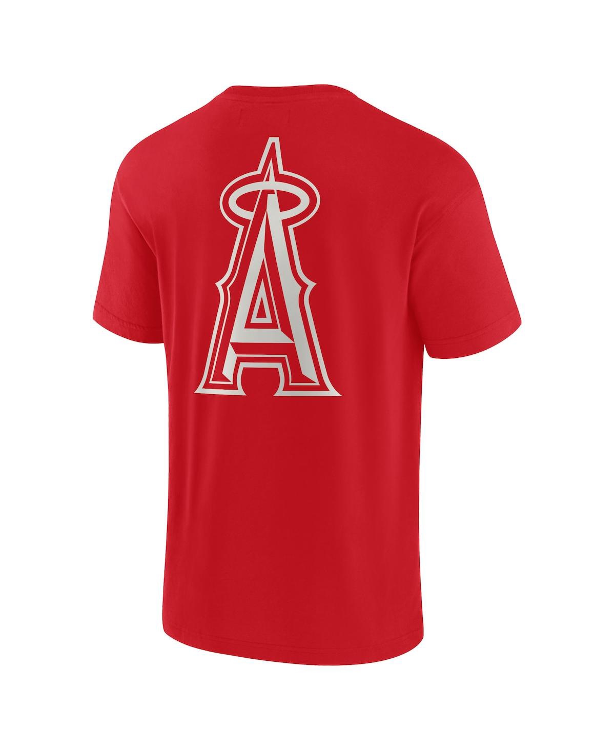 Shop Fanatics Signature Men's And Women's  Red Los Angeles Angels Super Soft Short Sleeve T-shirt