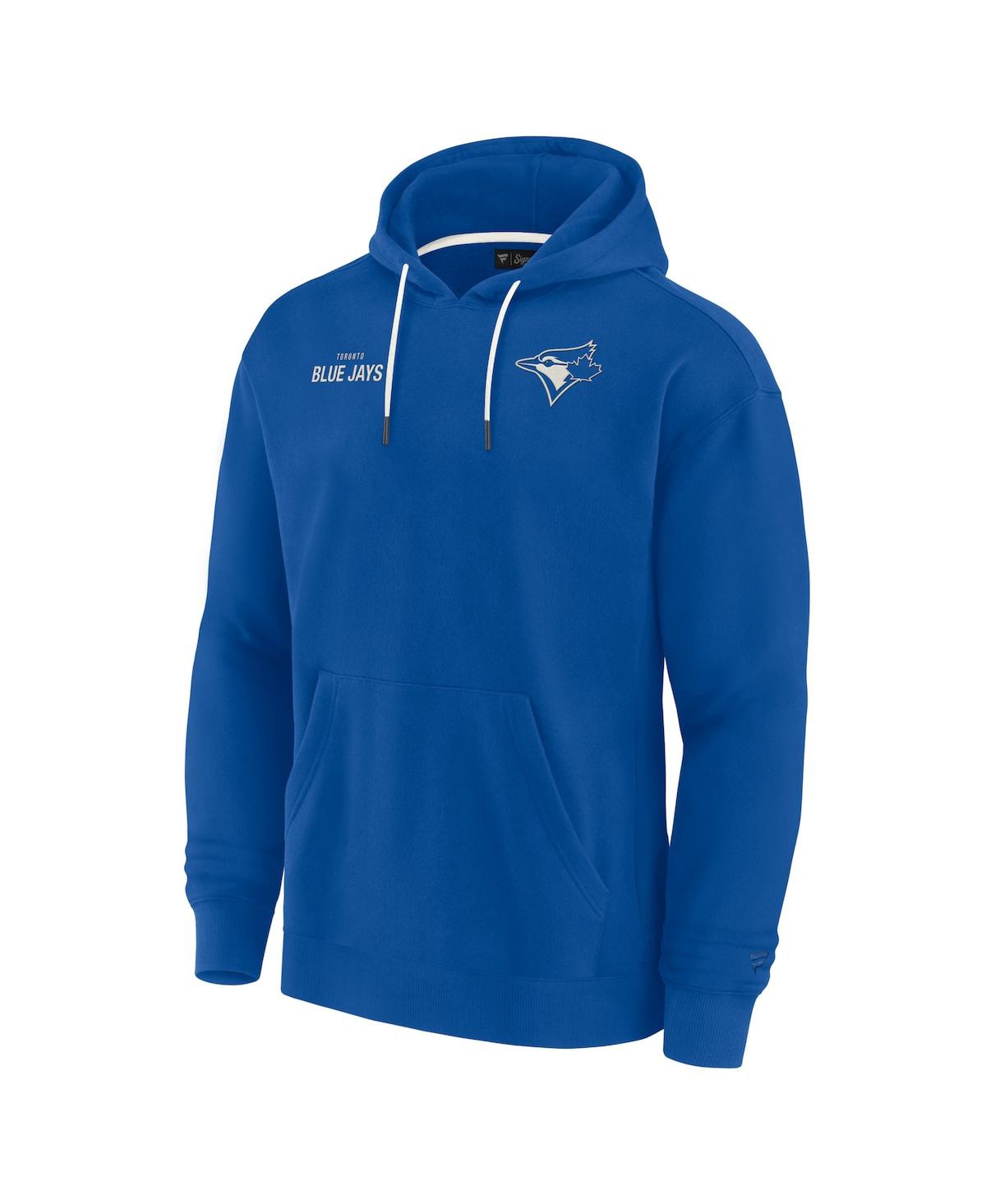 Shop Fanatics Signature Men's And Women's  Royal Toronto Blue Jays Super Soft Fleece Pullover Hoodie