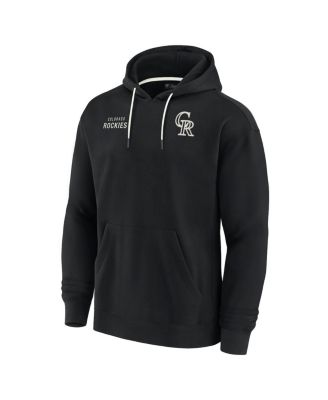 Men's and Women's Black Colorado Rockies Super Soft Fleece Pullover Hoodie