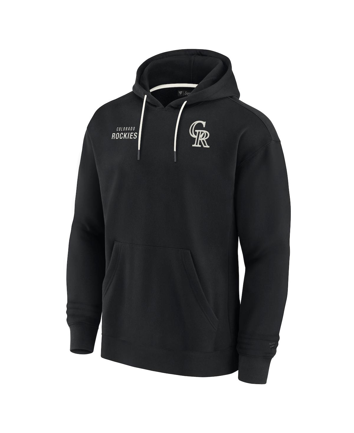 Shop Fanatics Signature Men's And Women's  Black Colorado Rockies Super Soft Fleece Pullover Hoodie