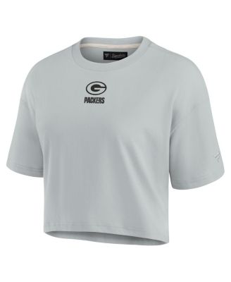 Women's Gray Green Bay Packers Super Soft Short Sleeve Cropped T-shirt