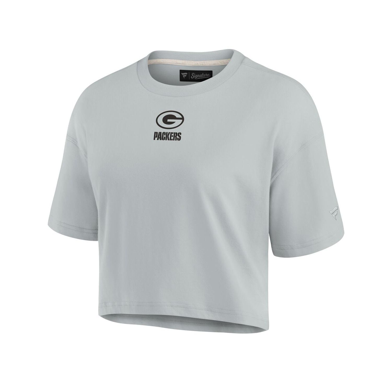 Women's Gray Green Bay Packers Super Soft Short Sleeve Cropped T-shirt