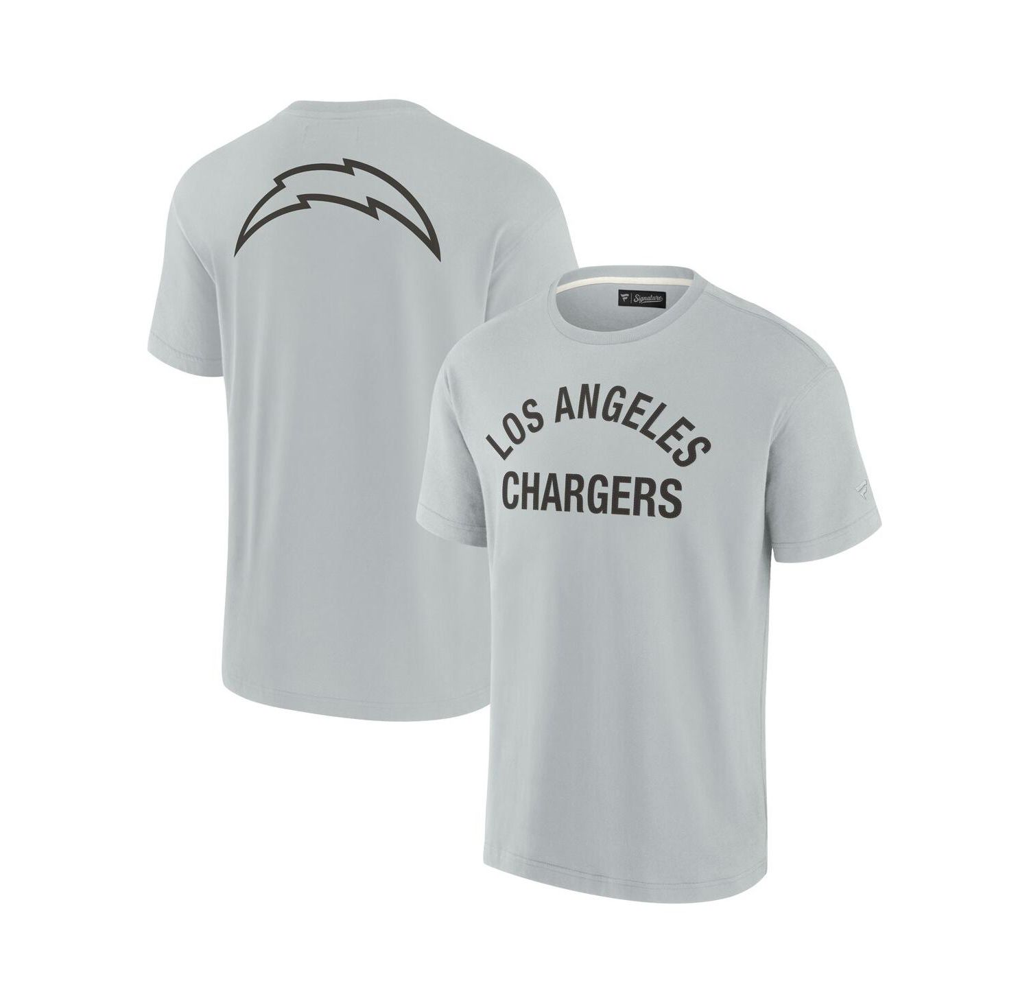 Men's and Women's Gray Los Angeles Chargers Super Soft Short Sleeve T-shirt