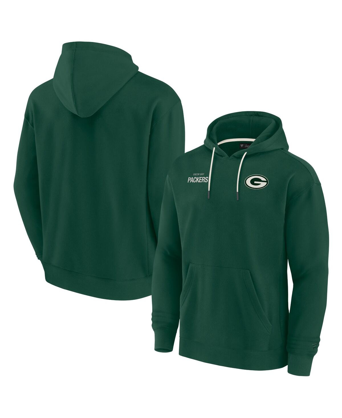 Shop Fanatics Signature Men's And Women's  Green Green Bay Packers Super Soft Fleece Pullover Hoodie