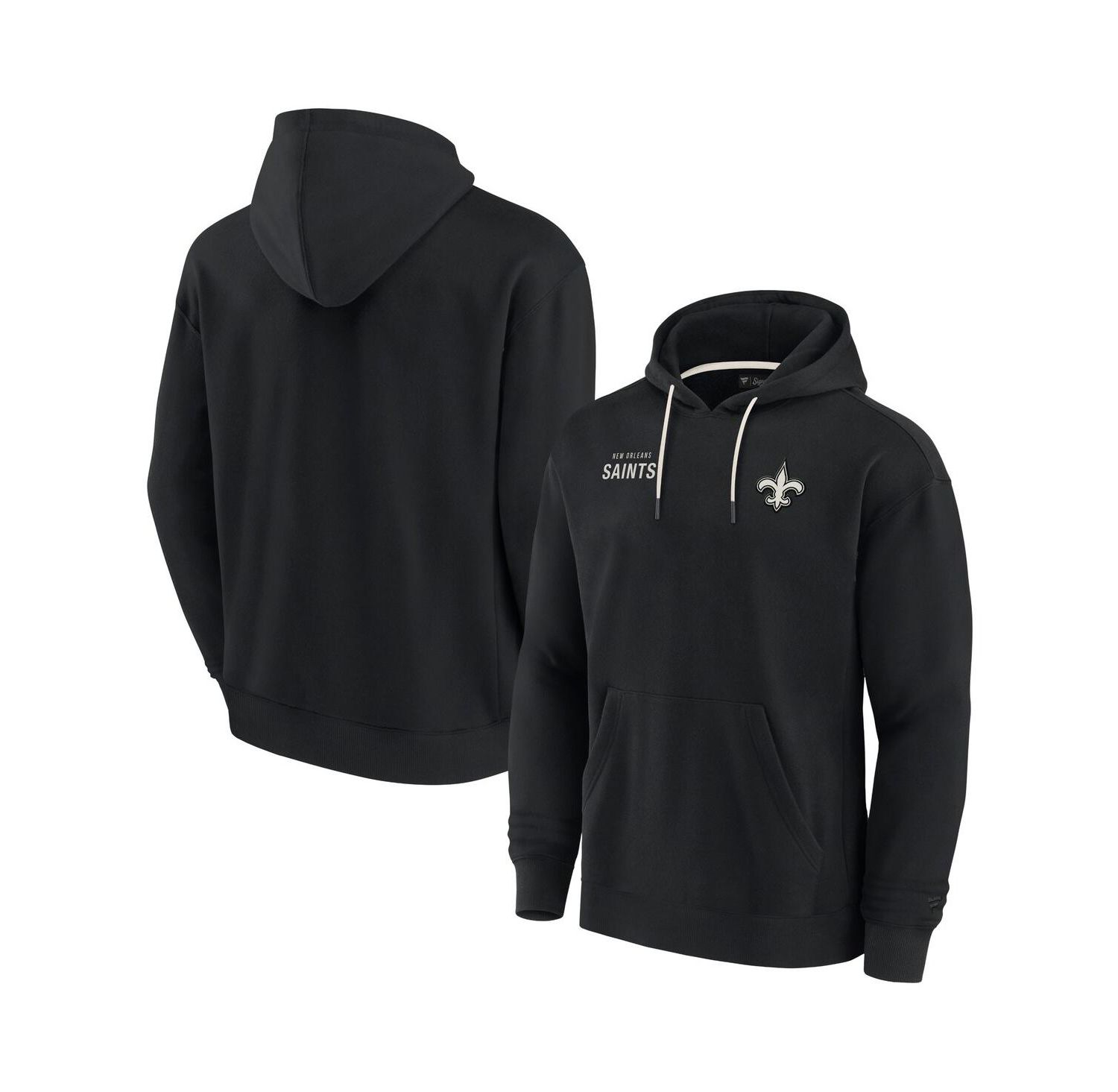 Men's and Women's Black New Orleans Saints Super Soft Fleece Pullover Hoodie