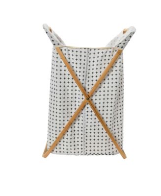 Household Essentials Bamboo x Frame Hamper, Cross