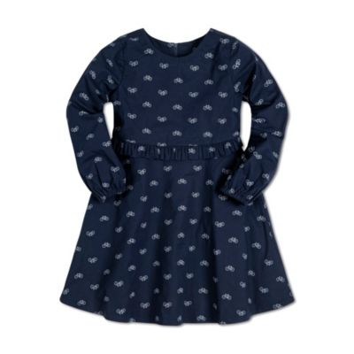 Toddler Girls Long Sleeve Ruffle Waist Dress