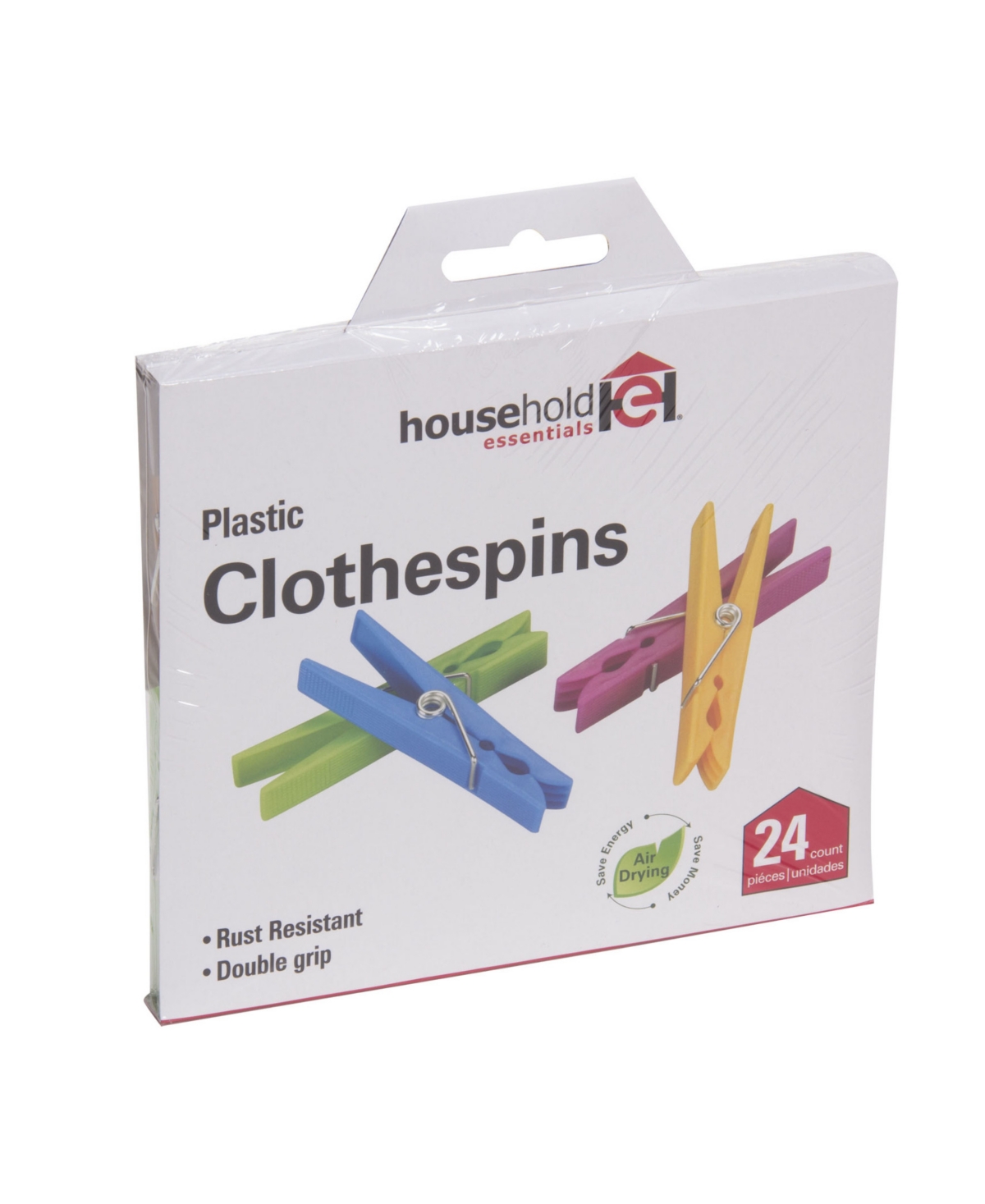 Household Essentials Clothespins Plastic Set Of 24 In Multicolor