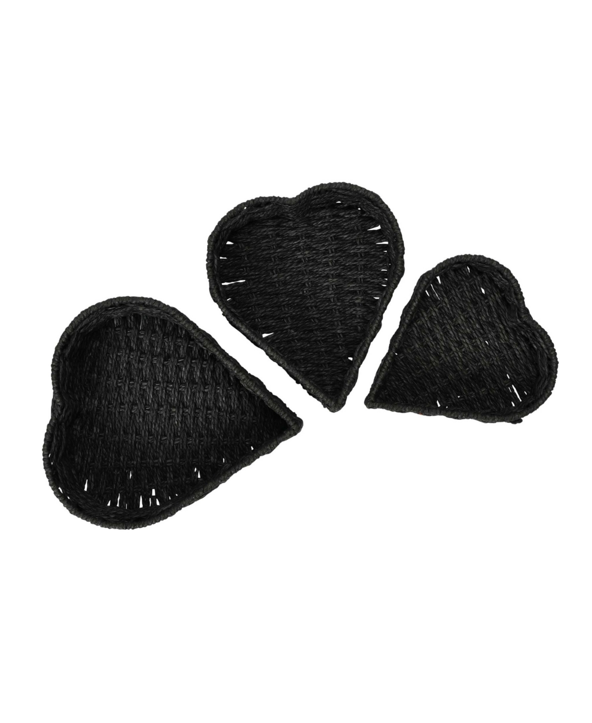 Household Essentials Heart Basket, Set Of 3 In Black