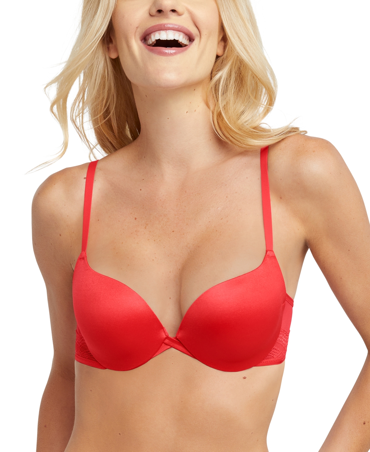 Maidenform Love The Lift Plunge Push-up Bra In Red Stone