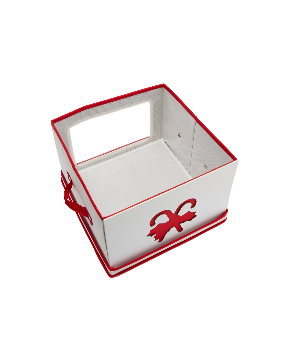 Shop Household Essentials Holiday Box, Medium Red Candy Cane In Cream
