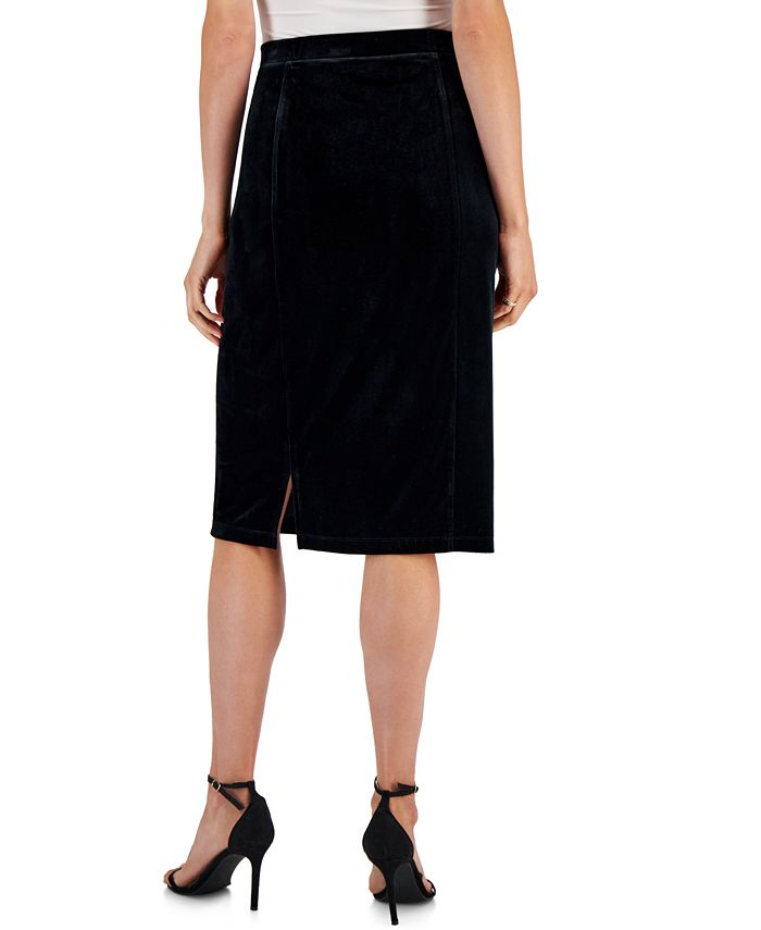 Kasper Women's Velour Midi Pencil Skirt - Macy's