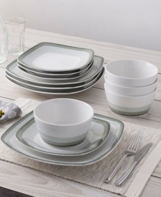 Colorscapes Layers 12 Piece Square Dinnerware Set