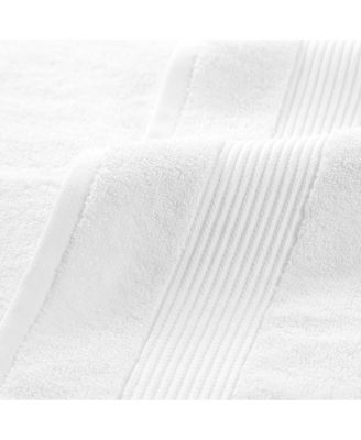 Host & Home Bath Towels, 4-Pack, 27x54, 600 GSM, Ringspun Cotton, Solid Colors, Double-Stitched, Striped Dobby Border