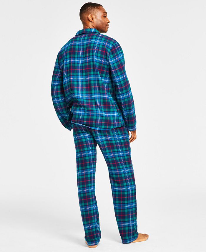 Family Pajamas Matching Men's Cotton Plaid Notched Pajamas Set, Created ...