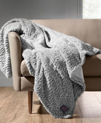 Brookstone - Faux Fur Heated Throw, 50" x 60"