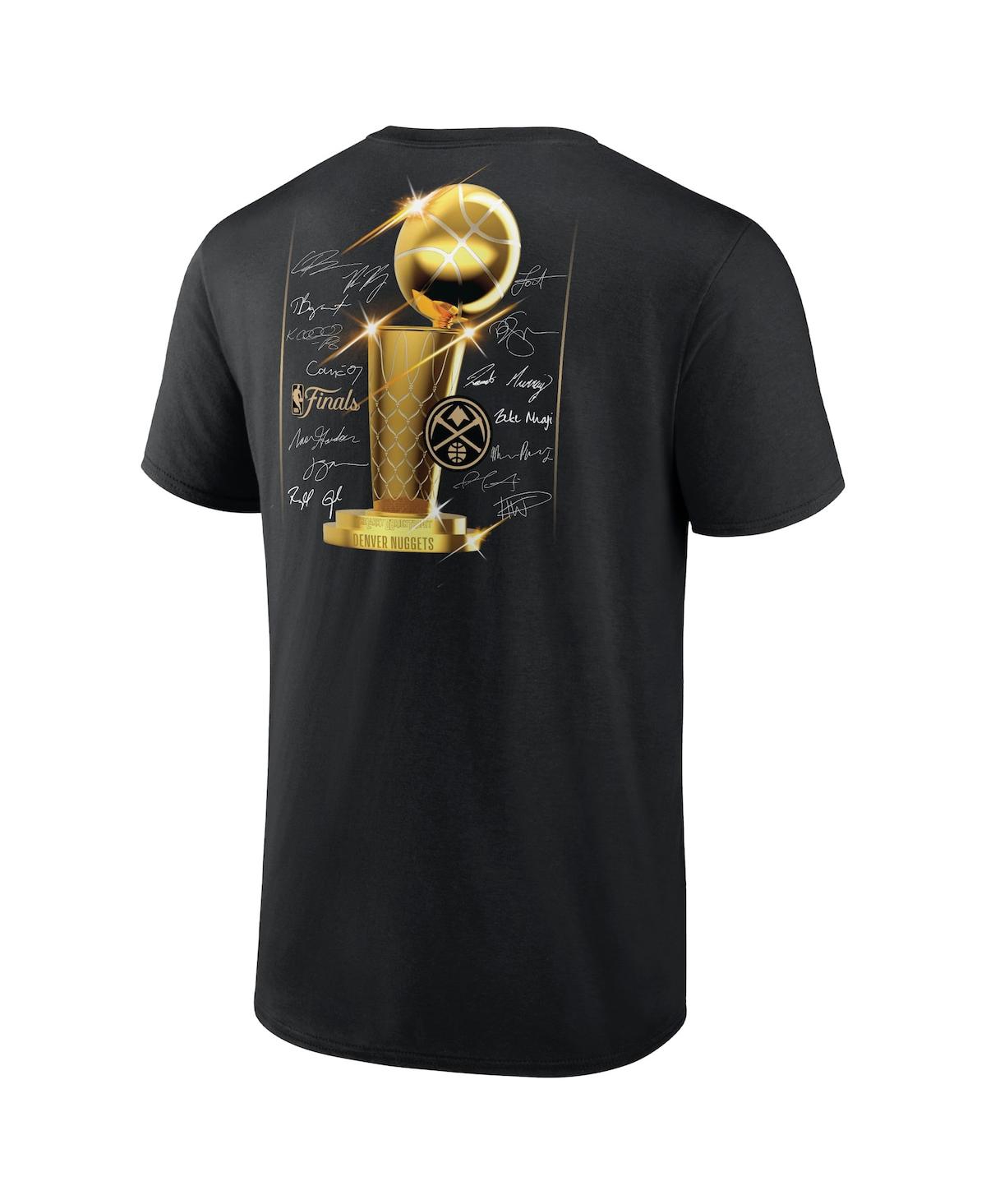 Shop Fanatics Men's  Black Denver Nuggets 2023 Nba Finals Champions Triple Threat Roster Signature T-shirt