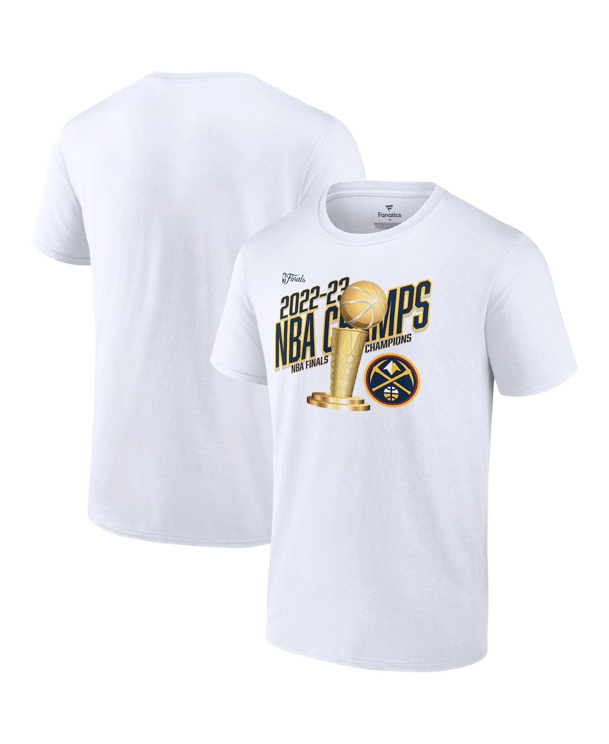 Fanatics Men's  White Denver Nuggets 2023 Nba Finals Champions Floater Trophy T-shirt