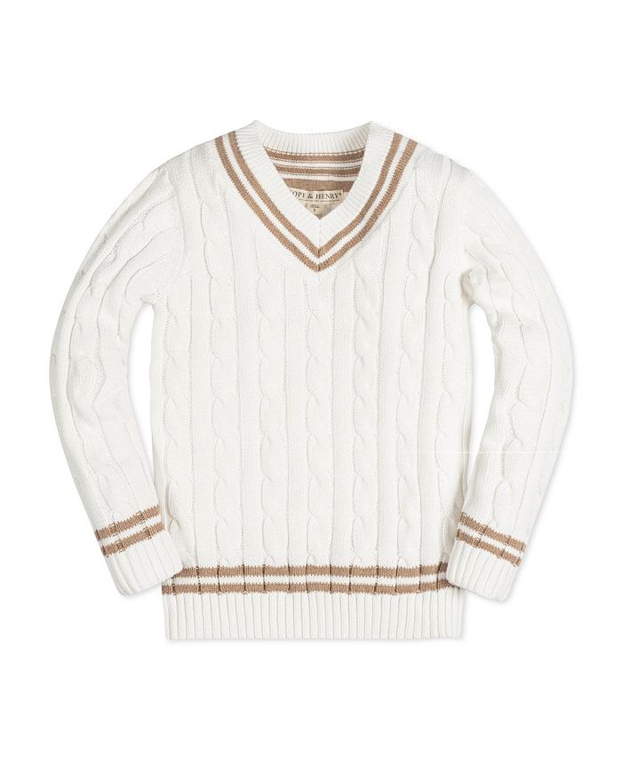 Hope & Henry Boys Long Sleeve V-Neck Cricket Sweater - Macy's