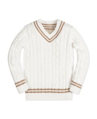 Baby Boys Hope and Henry Long Sleeve V-Neck Cricket Sweater