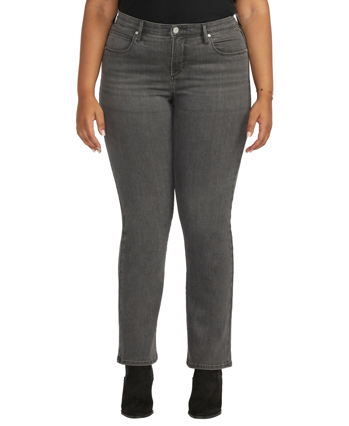 Jag Plus Size Eloise Mid Rise Bootcut Jeans In Stormcloud