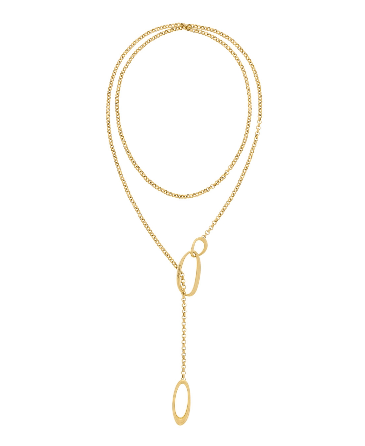 Calvin Klein Women's Stainless Steel Oval Chain Necklace In Gold Tone