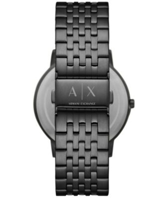 Men's Quartz Two Hand Black Stainless Steel Watch 40mm