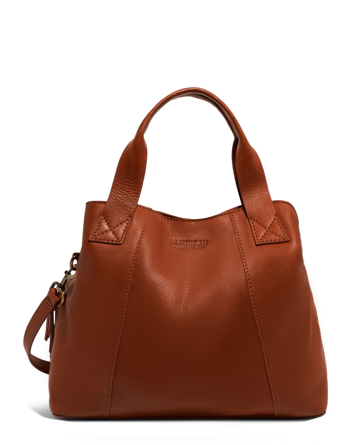 American Leather Co. Women Ada Triple Entry Satchel Bag In Brandy Smooth