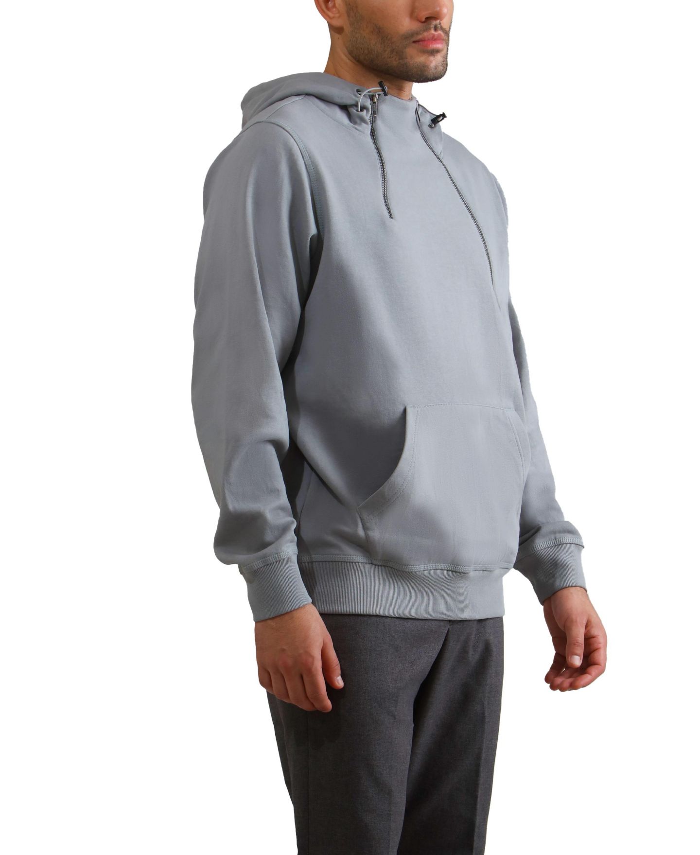 Мужское худи Members Only Taylor Double Zipper Pullover, цвет: Пепельный — фото 2