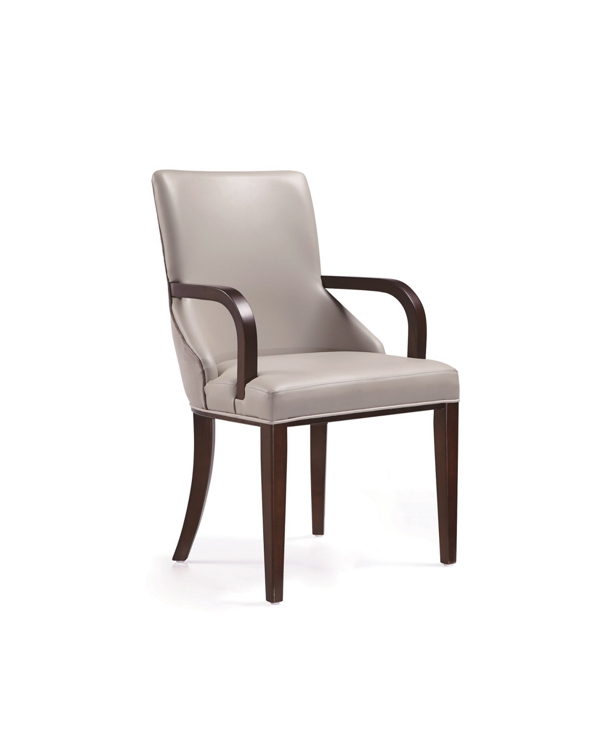 Manhattan Comfort Shubert 22.5" L Beech Wood Faux Leather And Velvet Upholstered Dining Armchair In Light Gray