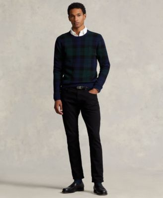 Men's Plaid Washable Wool Sweater