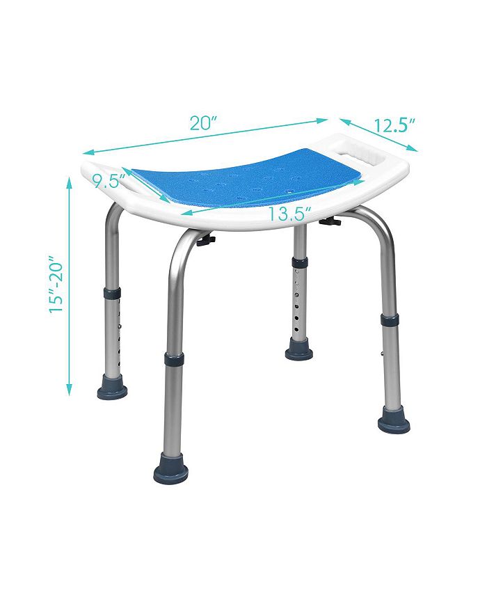 Costway Shower Bath Chair 6 Adjustable Height Bathtub Stool Bench Non