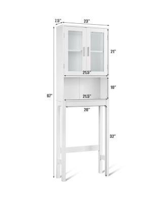 Wooden Over The Toilet Storage Cabinet Spacesaver Organizer Bathroom Tower Rack