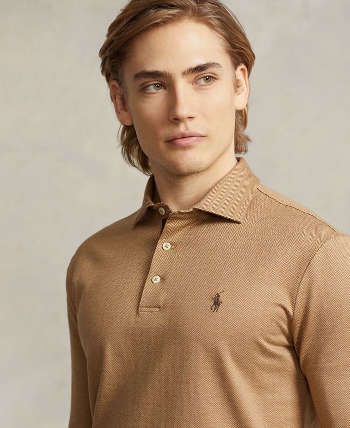 Polo Ralph Lauren Men's Custom Slim Fit Herringbone Polo Shirt Macy's